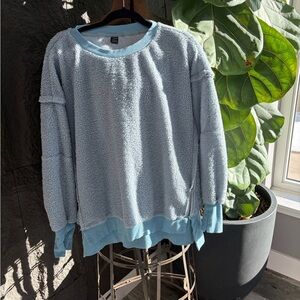 SHEIN Light Blue Crew Neck Sweater